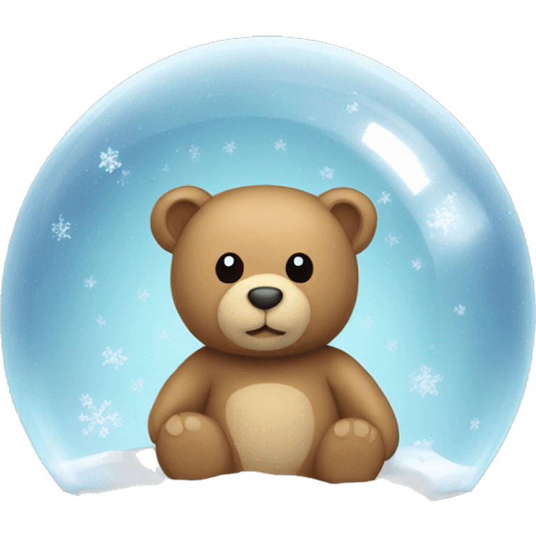 Teddy bear in a snow globe  emoji