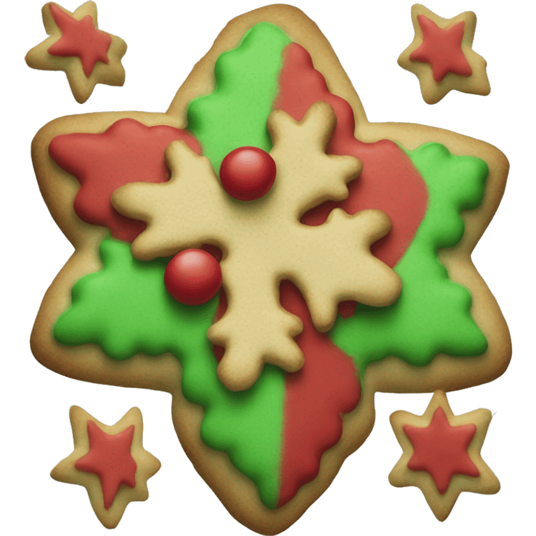 Red and green Christmas cookie emoji