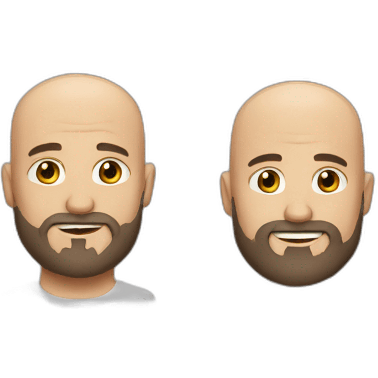 Bald and A beard Light And very beautiful emoji