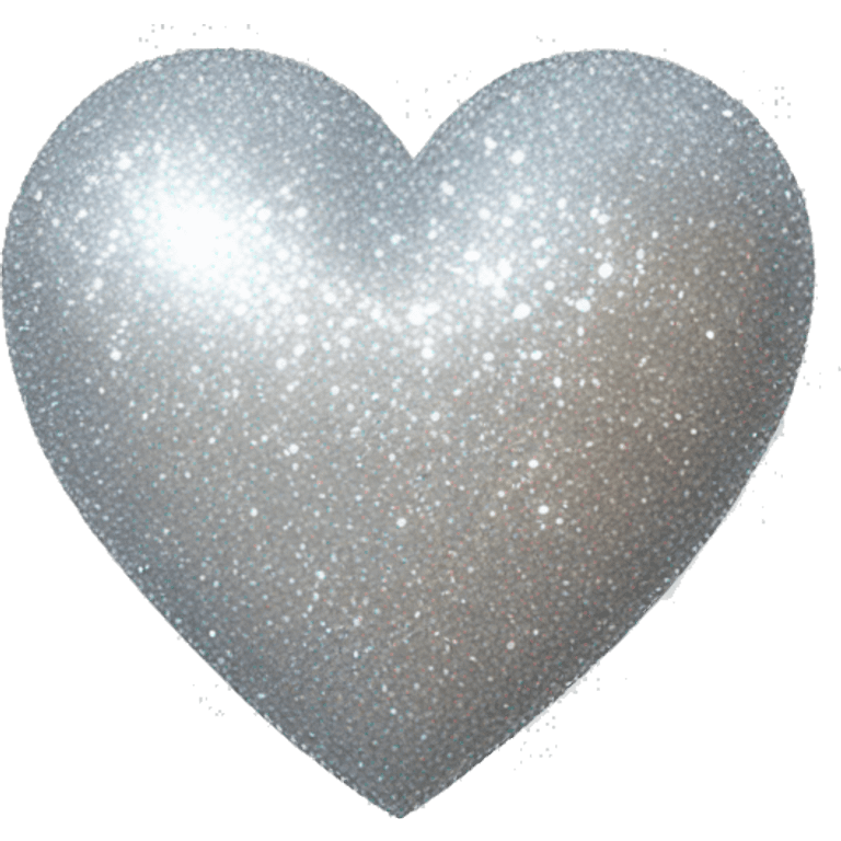 Glittery heart simple silver emoji