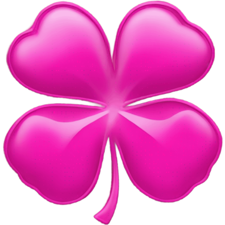 Hot pink 4 leaf clover  emoji