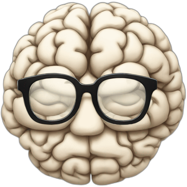 Brain with thick glasses - mind blown emoji