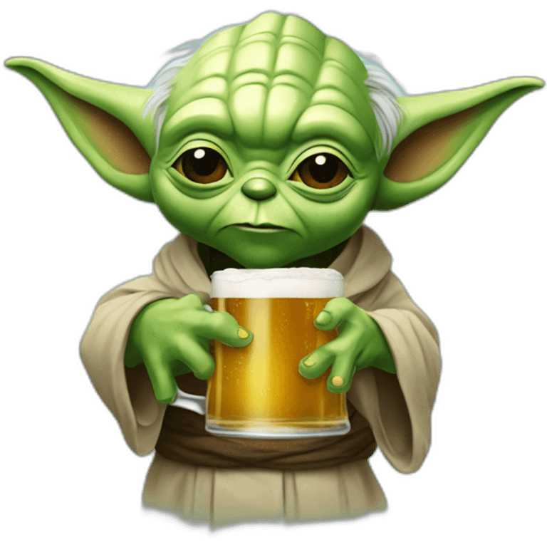 yoda drining a beer emoji