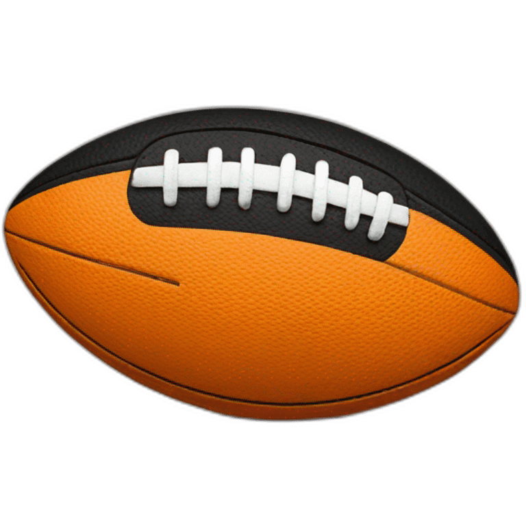 orange and black and white rugby ball emoji