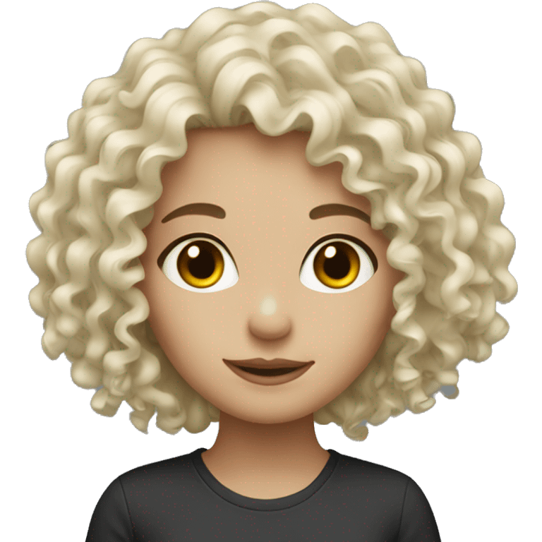 girl curly, white skin graphic designer  emoji