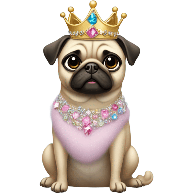 Pug as princess emoji