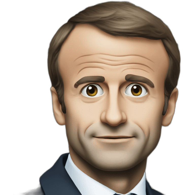 Emmanuel Macron, dollars logo instead of eyes emoji