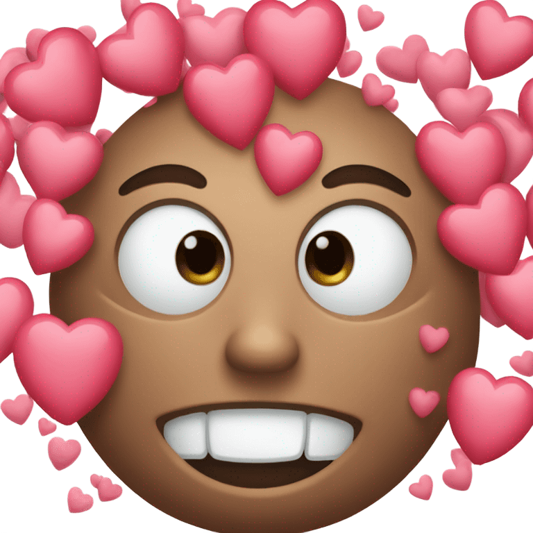 emoji with hearts and a tongue emoji