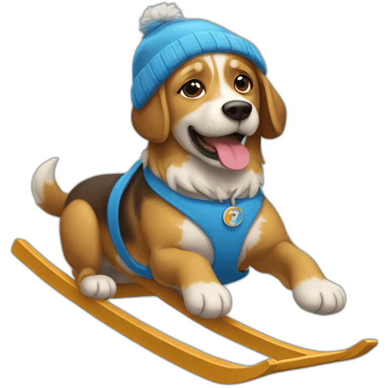 Un chien faisant du toboggan emoji