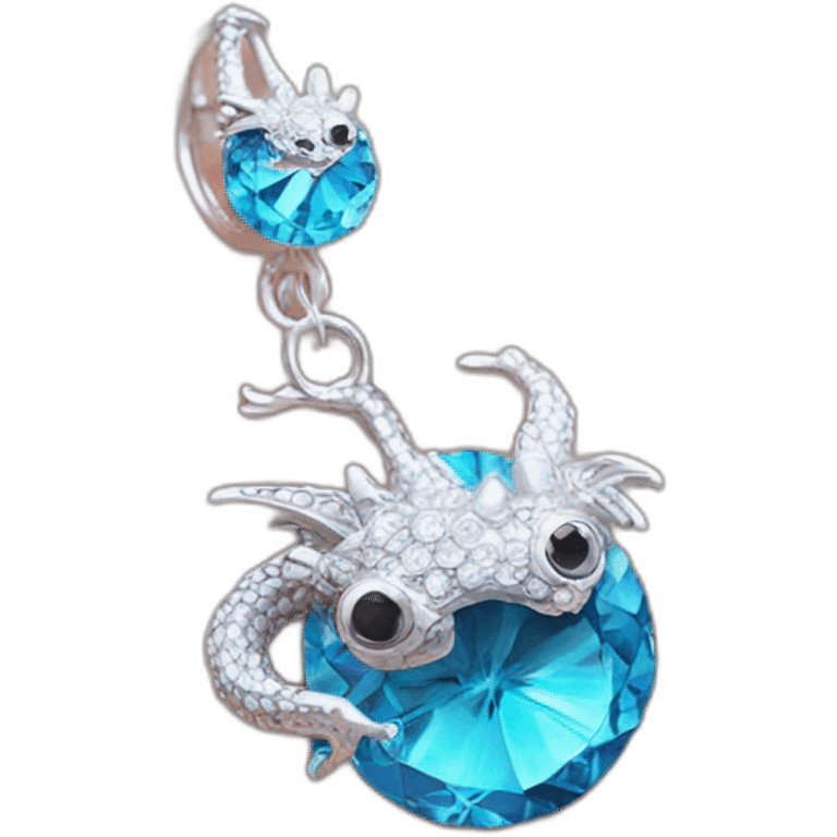 dragon cute crystal earing emoji