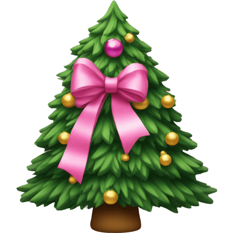 Christmas tree with pink bow  emoji