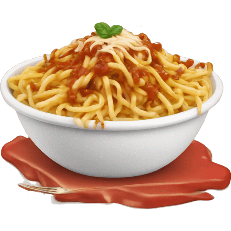 Poutine qui mange des spaghettis  emoji