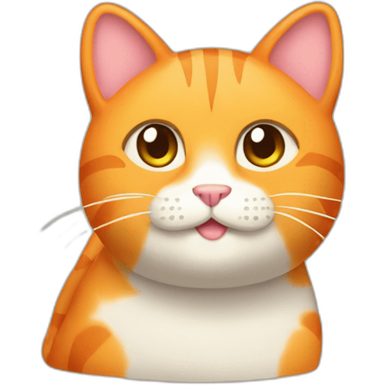 big orange cat kawaii style full body emoji