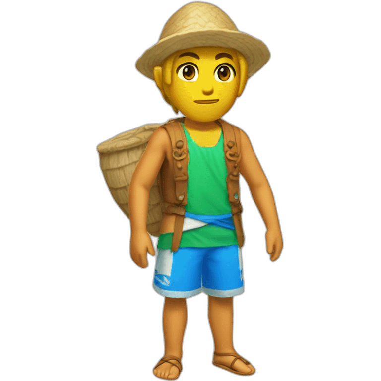 The legends of Zelda with beach clothes emoji