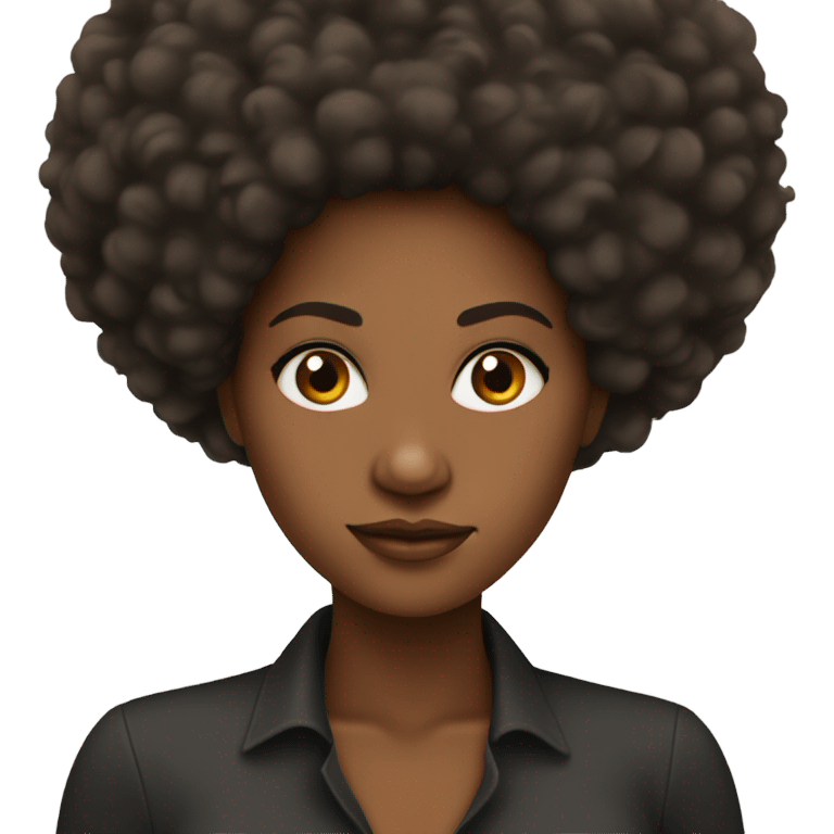 black woman with Afro hair  emoji