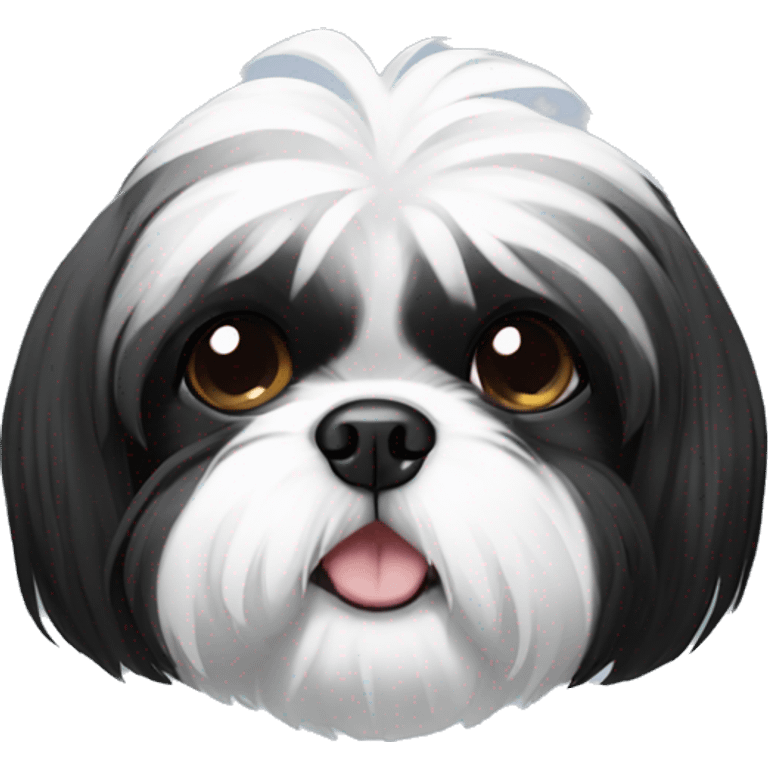 Black white shih tzu emoji