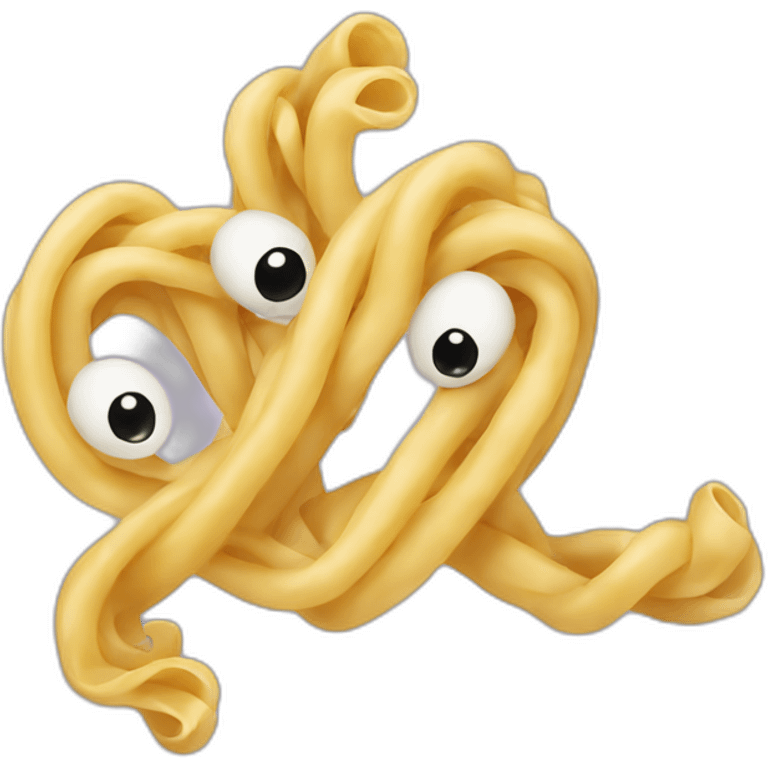 two noodles hugging each other and smiling emoji