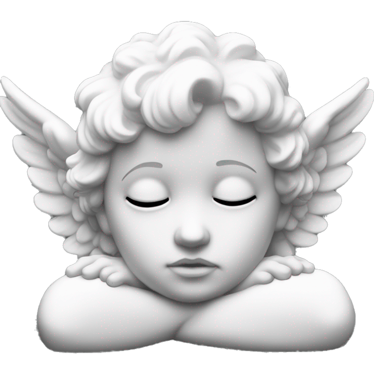 Cute White cherub statue eyes closed emoji