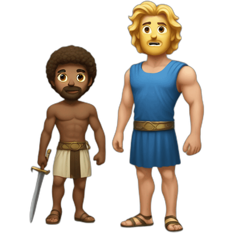 David and Goliath  emoji