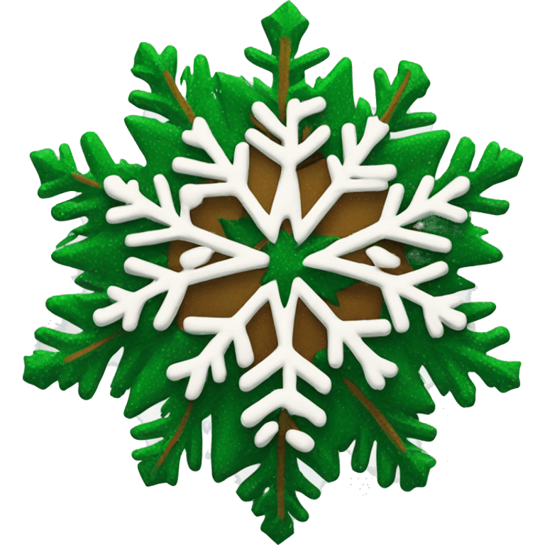 Snow flakes on Christmas trees  emoji