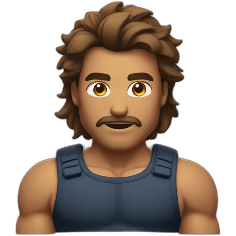 Musclé au cheveux bruns emoji