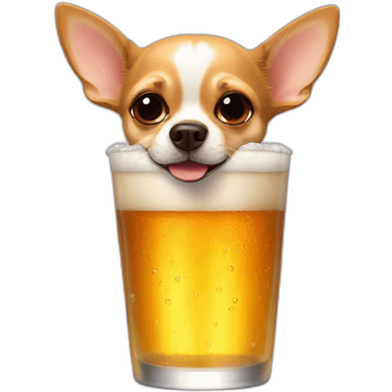 Chihuahua drink beer emoji