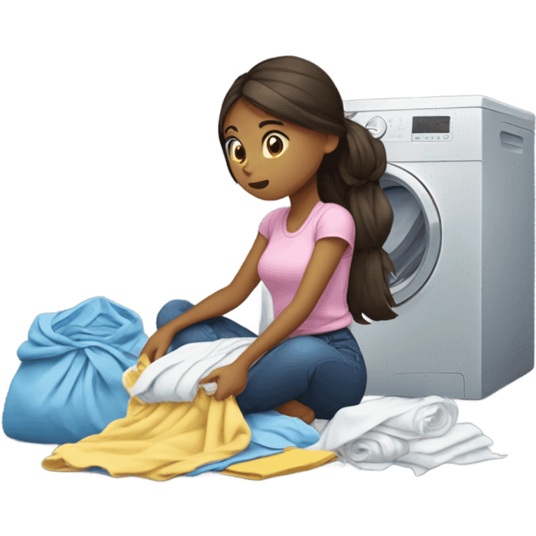  girl folding laundry emoji