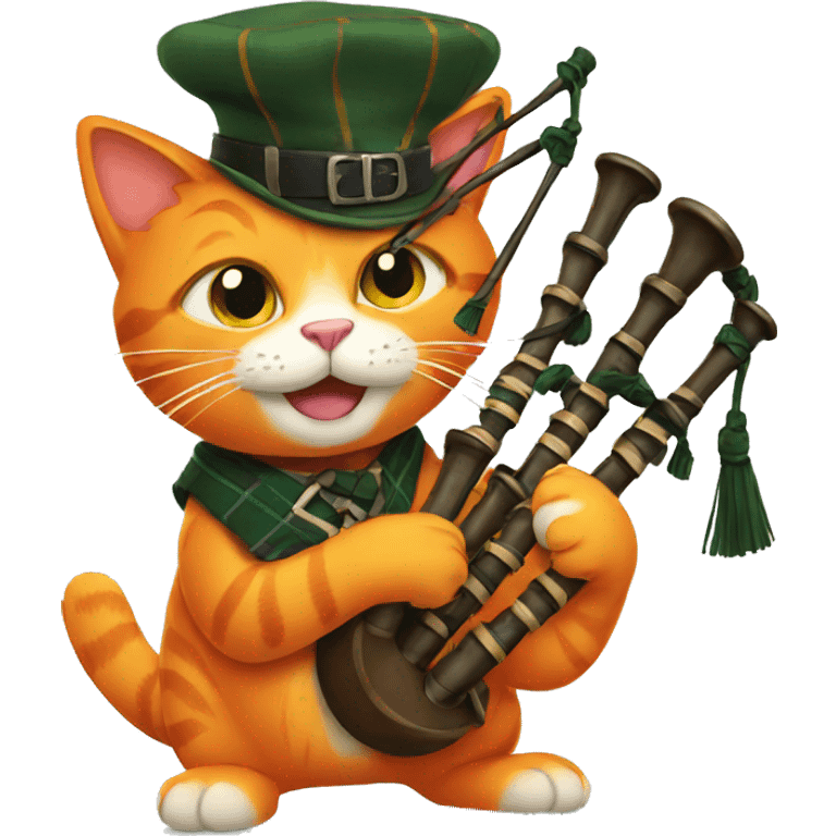 orange cat with bagpipes emoji