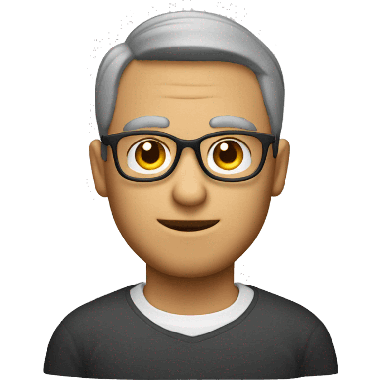 Hombre sin pelo en la cabeza y con lentes emoji