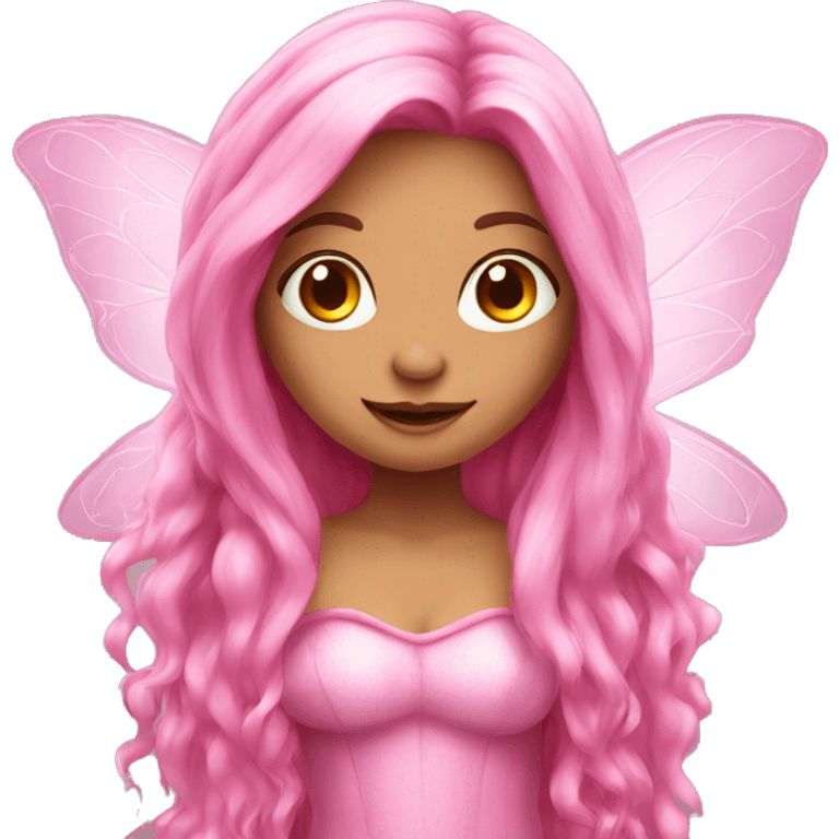 long haired pink fairy emoji