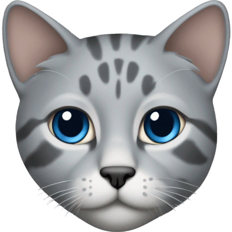 Crée-moi un chat gris de race écaille bleue emoji