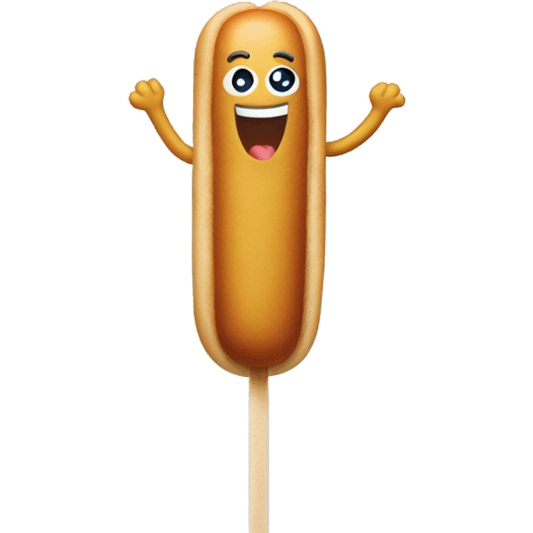 Corndog on stick blue emoji