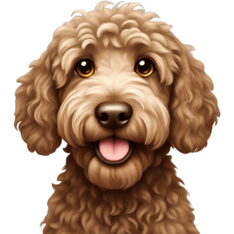 Brown labradoodle emoji