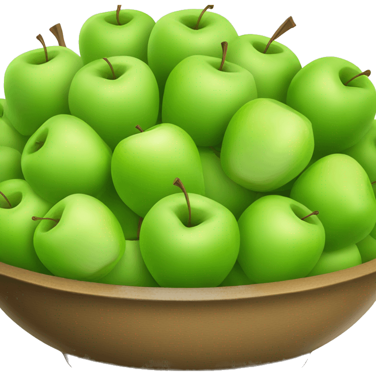 a bowl of green apples emoji