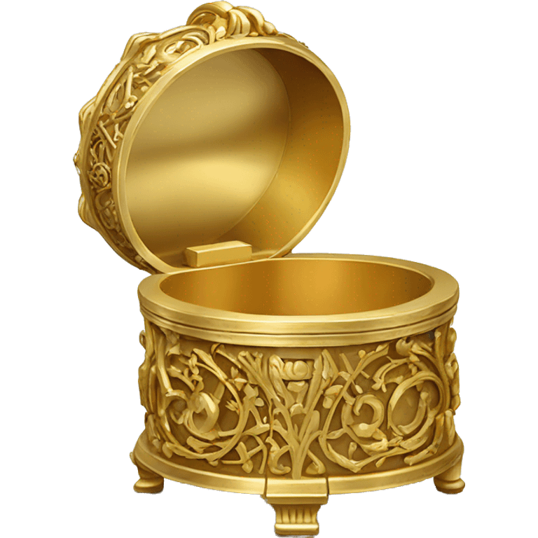  Round ornate gold music box closed emoji