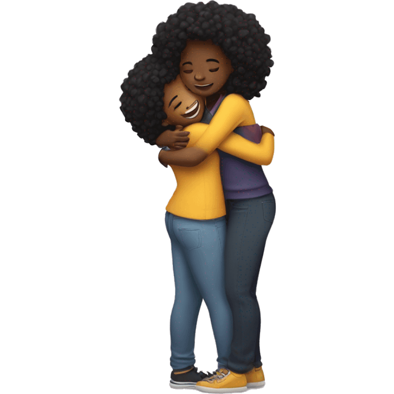 two black girls hugging emoji