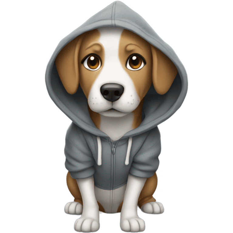 Dog wearing a hoody emoji