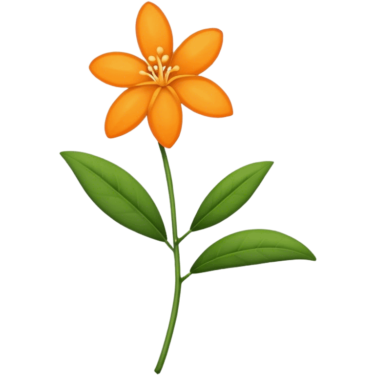 single Orange Jasmine, straight stem emoji