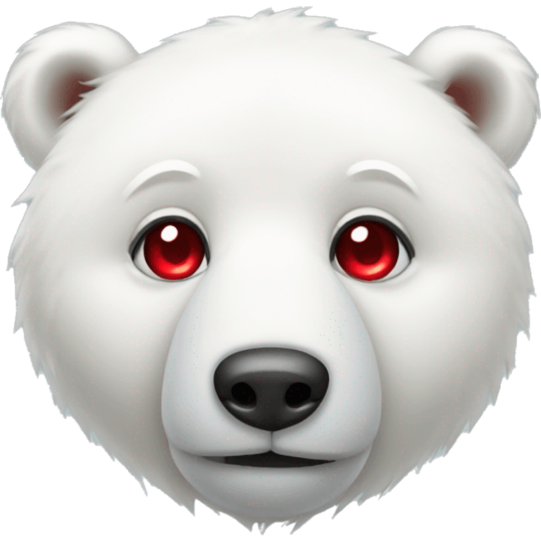 white polar bear with heart red eyes emoji