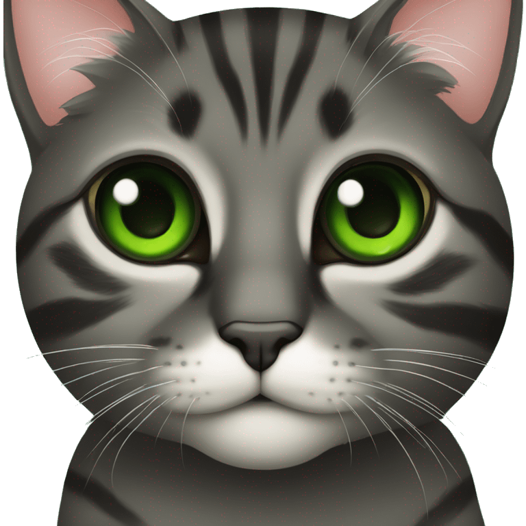 Um gato preto de olhos verdes  emoji