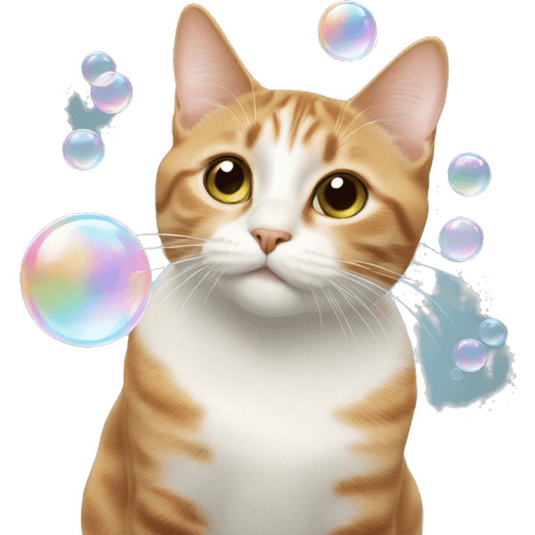 cat soap bubbles emoji