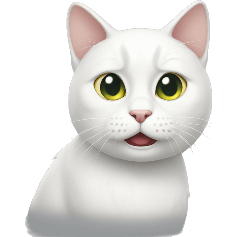 white cat mad emoji