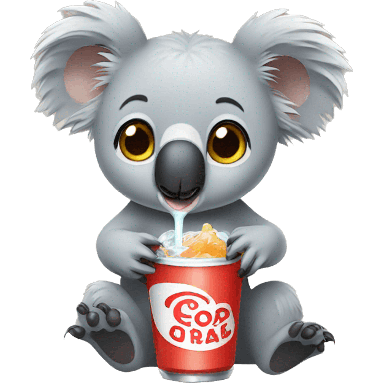 koala drinking soda emoji