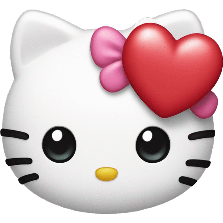 hello kitty with heart emoji