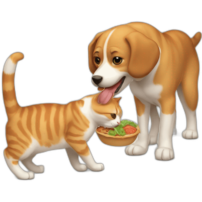 Cat eating dog emoji