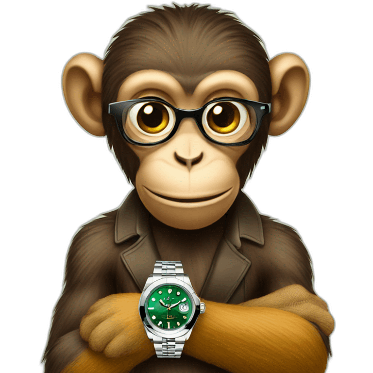 Monkey with rolex emoji