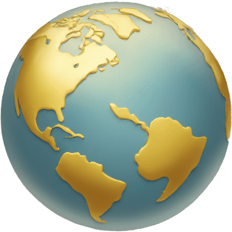 Golden full size globe world emoji