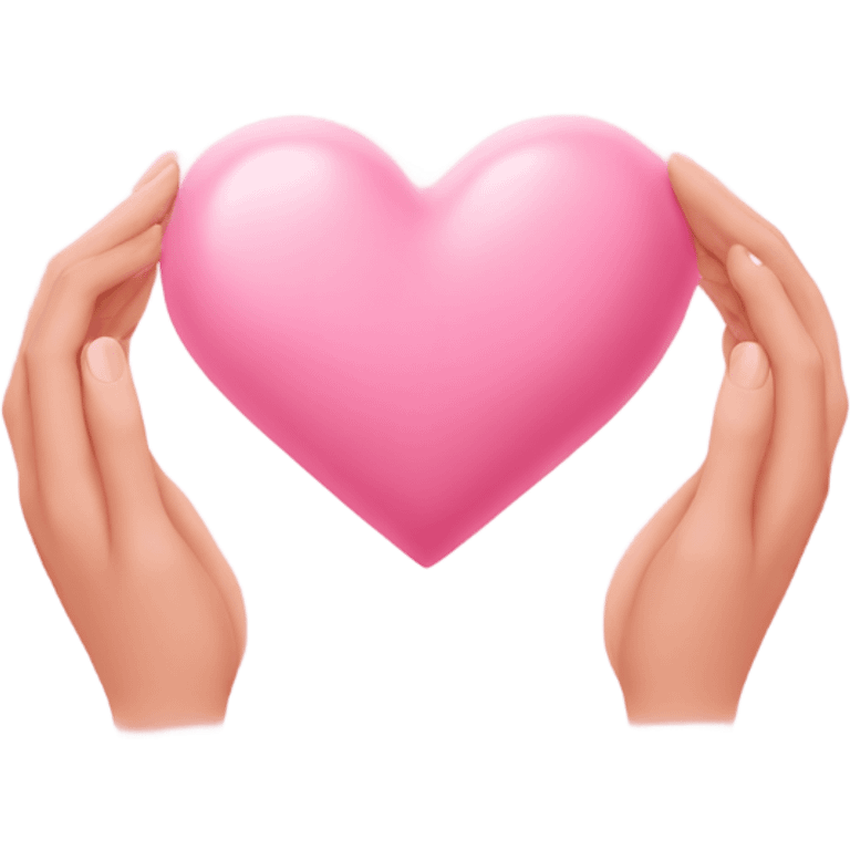 Lovers with heart pink pastel in hands emoji