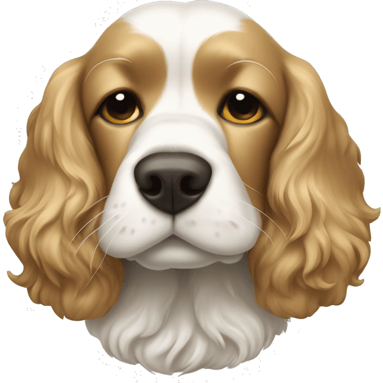 Gold and white Cocker spaniel sleeping emoji