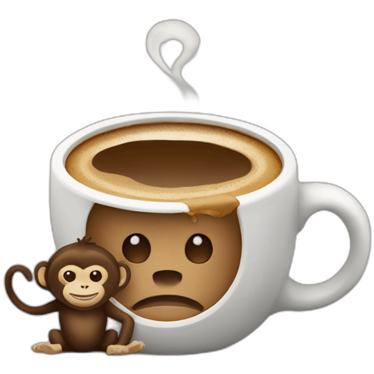 Coffee and monkey  emoji